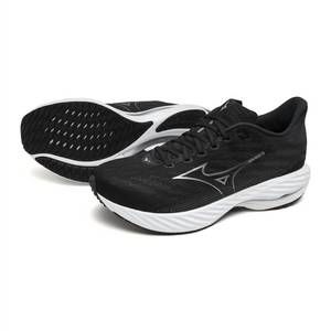 NEW MIZUNO men's wave rider twenty eight sneaker in black harbor mist